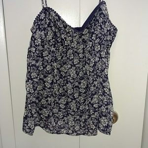 Old Navy blue and white floral top