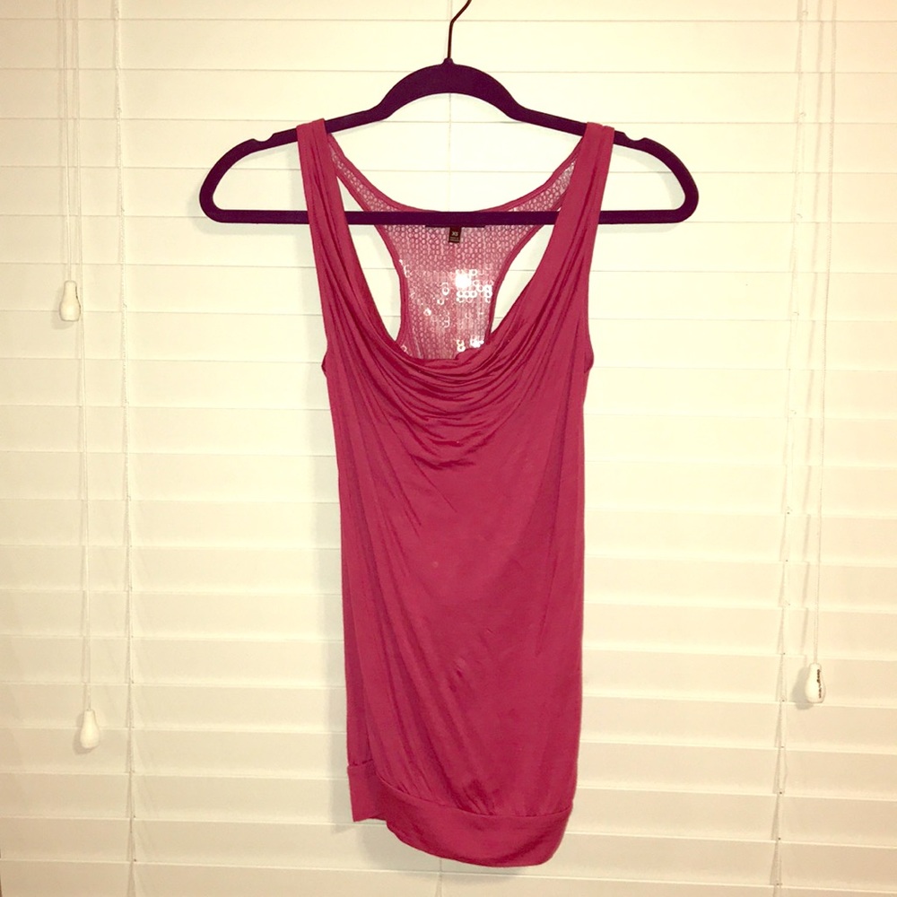 Express Sequin-back tank top