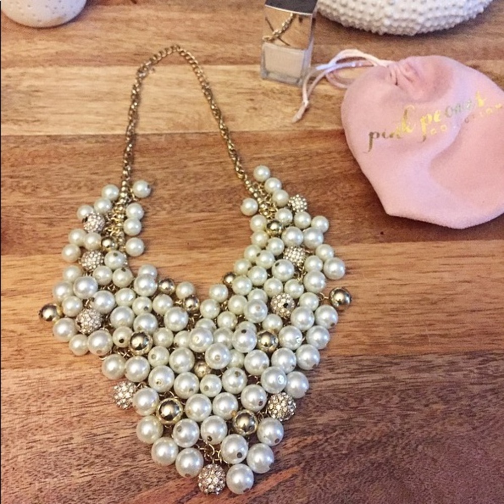 Pavé and Pearl Necklace from Pink Peonies