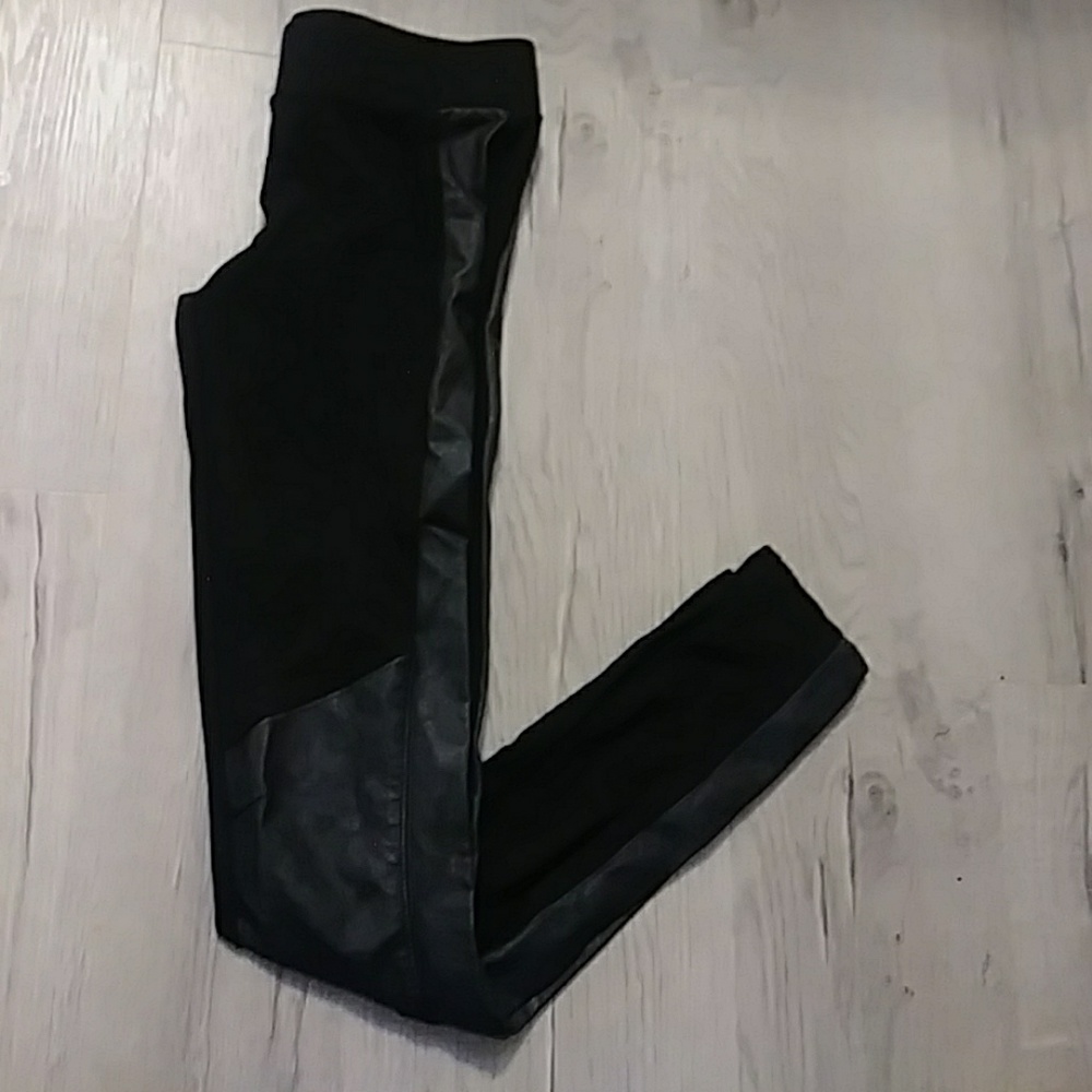 Cabi Moto leggings with faux leather detail