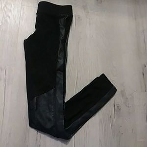 Cabi Moto leggings with faux leather detail