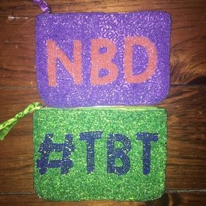 "NBD" and "#TBT" pouches