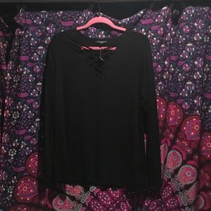 Lane Bryant jersey lace ups top shirt plus size