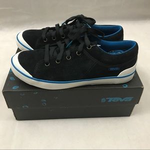 Teva Freewheel Suede Sneakers Black w/ Blue Lining