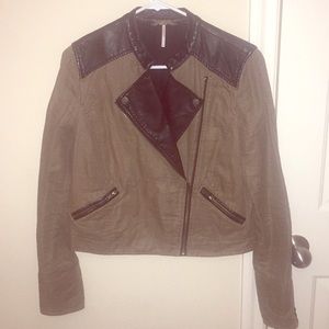 Army Green & Black Moto Jacket