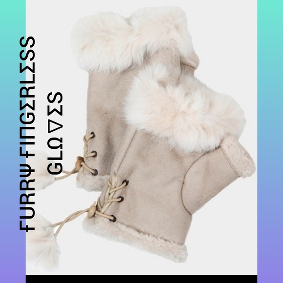 πIVORY FINGERLESS GLOVESπ - Picture 2 of 2