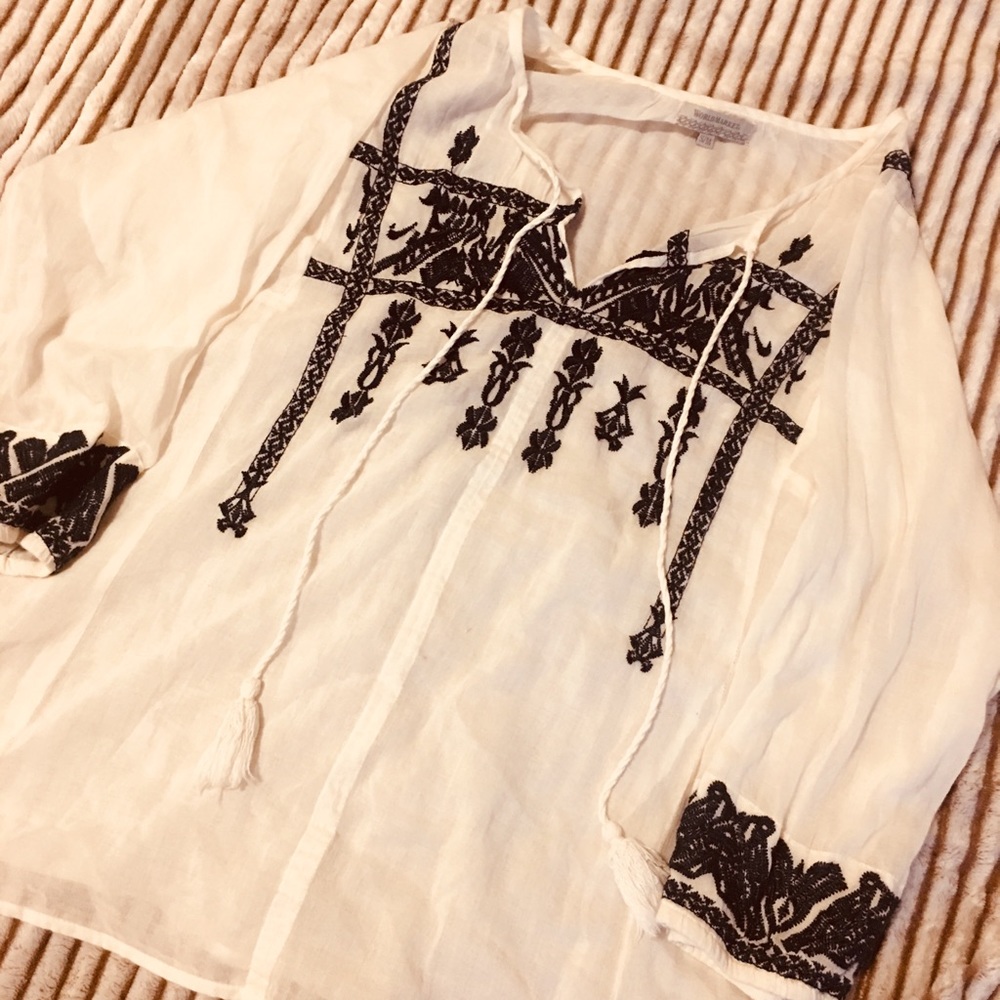 Boho style top with embroidery
