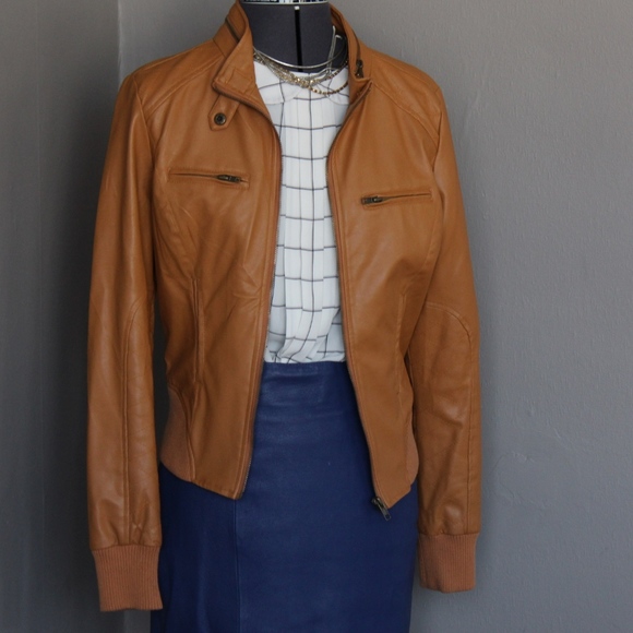 Carmel Faux Leather Jacket - Picture 2 of 6
