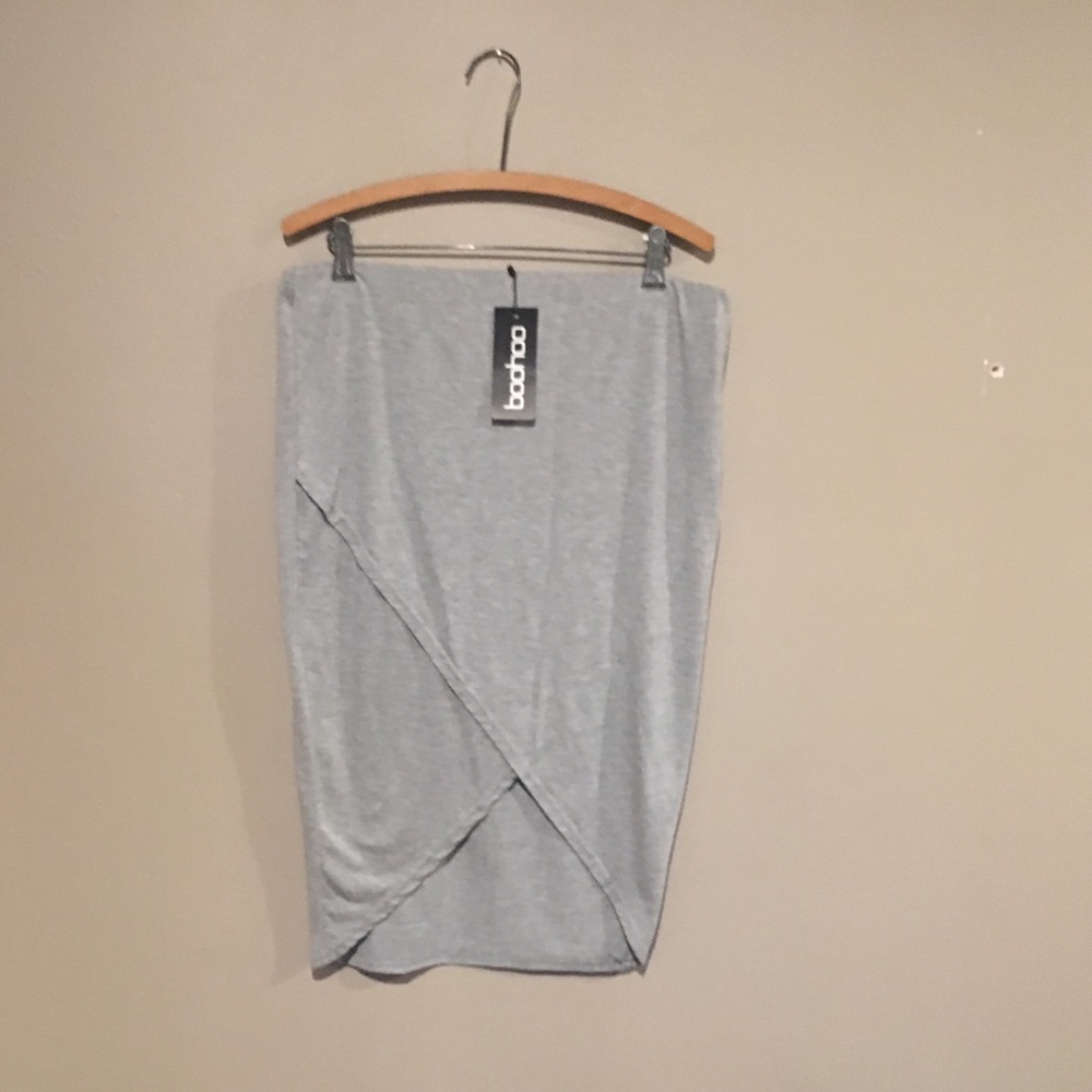 Jersey wrap midi skirt pencil plus size