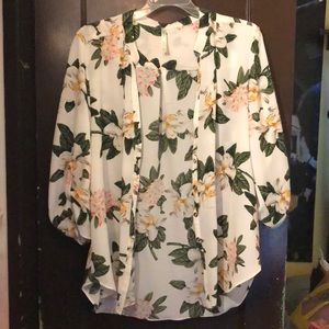 White floral blouse