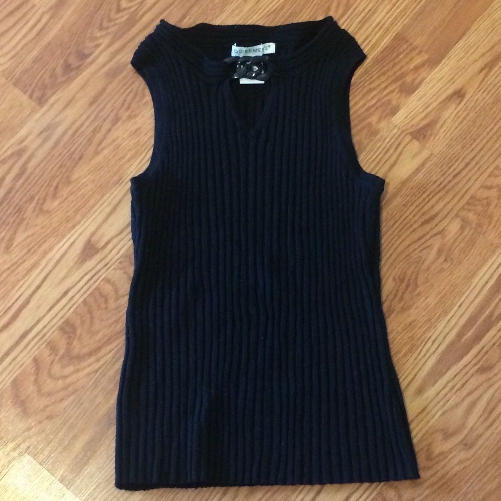 Black Ribbed Blouse