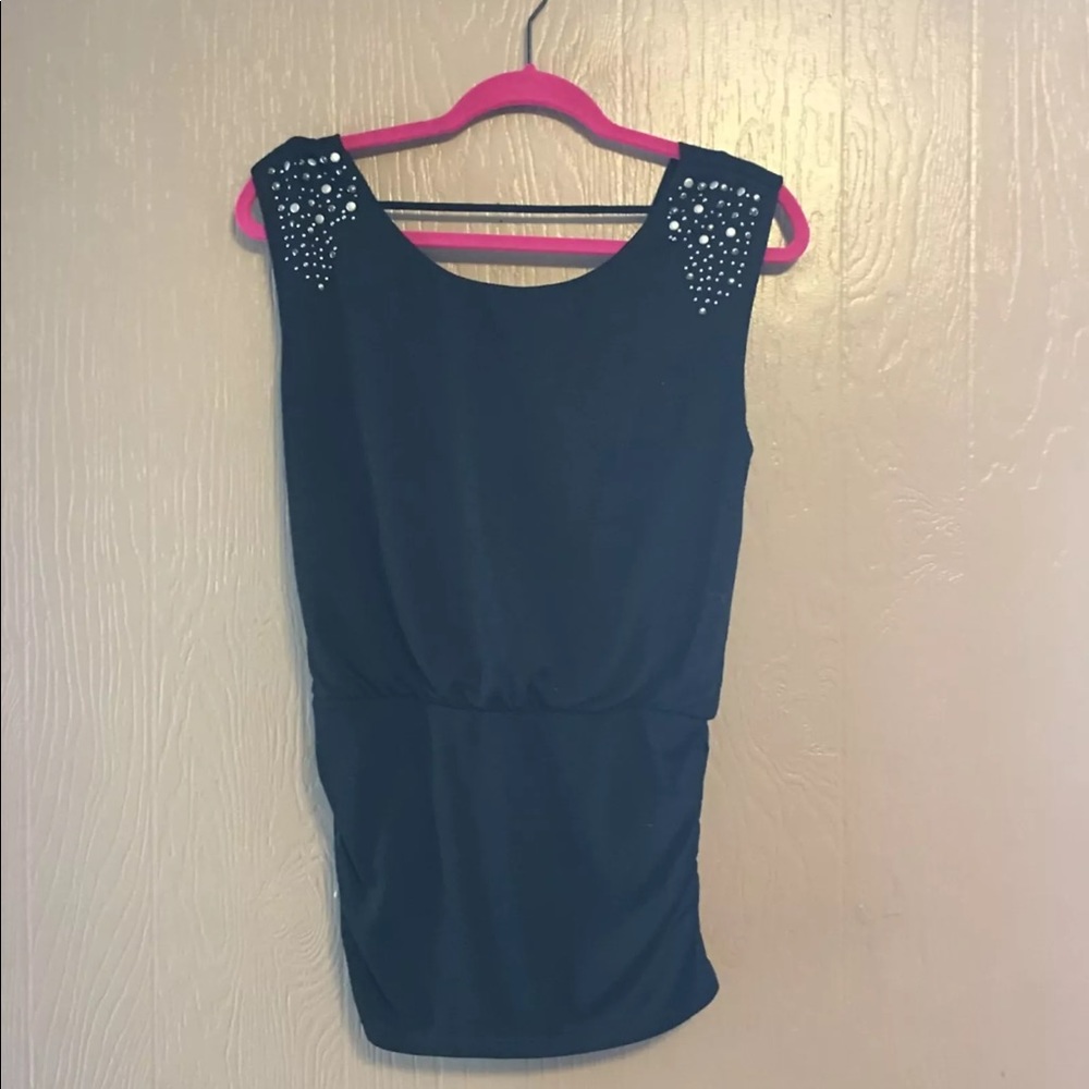 Studded Black Tank Top