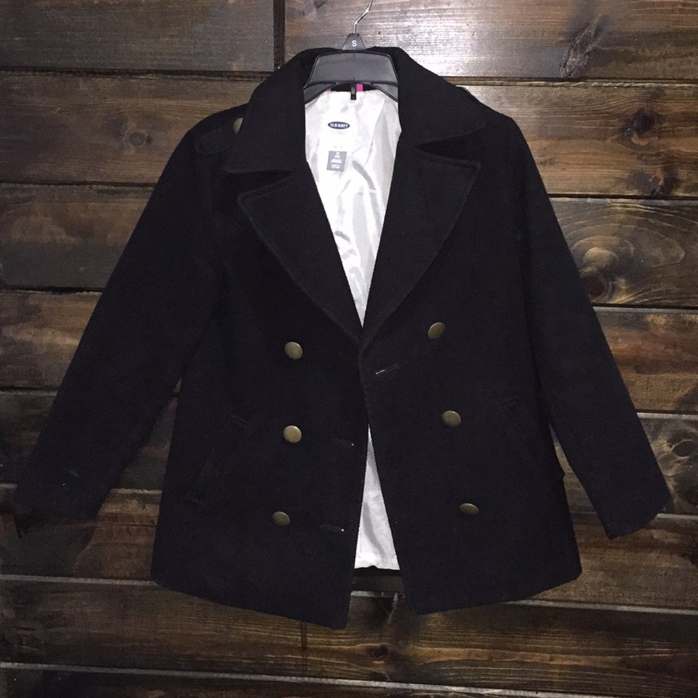 Old Navy black pea coat for girls