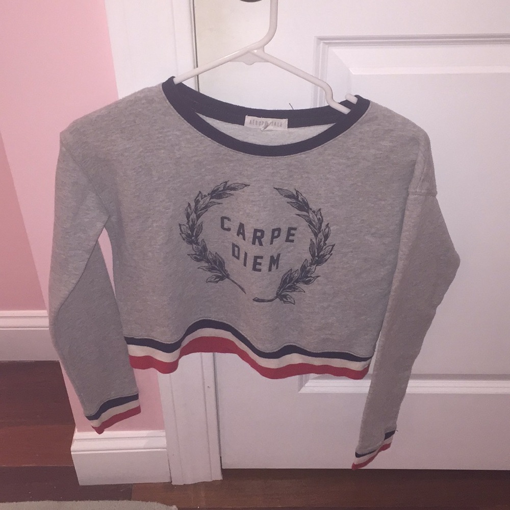 Gray cropped sweatshirt