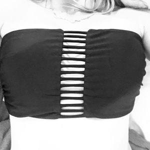 Strappy bandeau bikini top