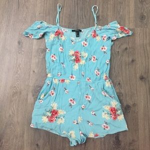 Blue Floral Romper