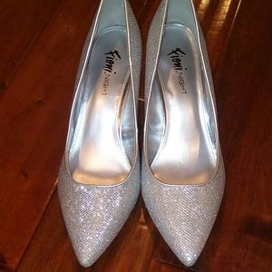 Silver sparkling never worn after 5 dress shoe