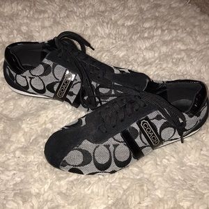 Coach sneakers! Black and grey lace ups!