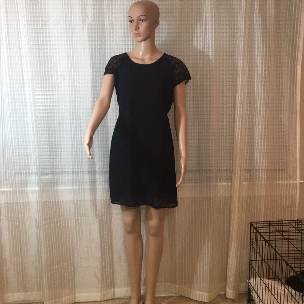 Black dress with cute lacy cap sleeves