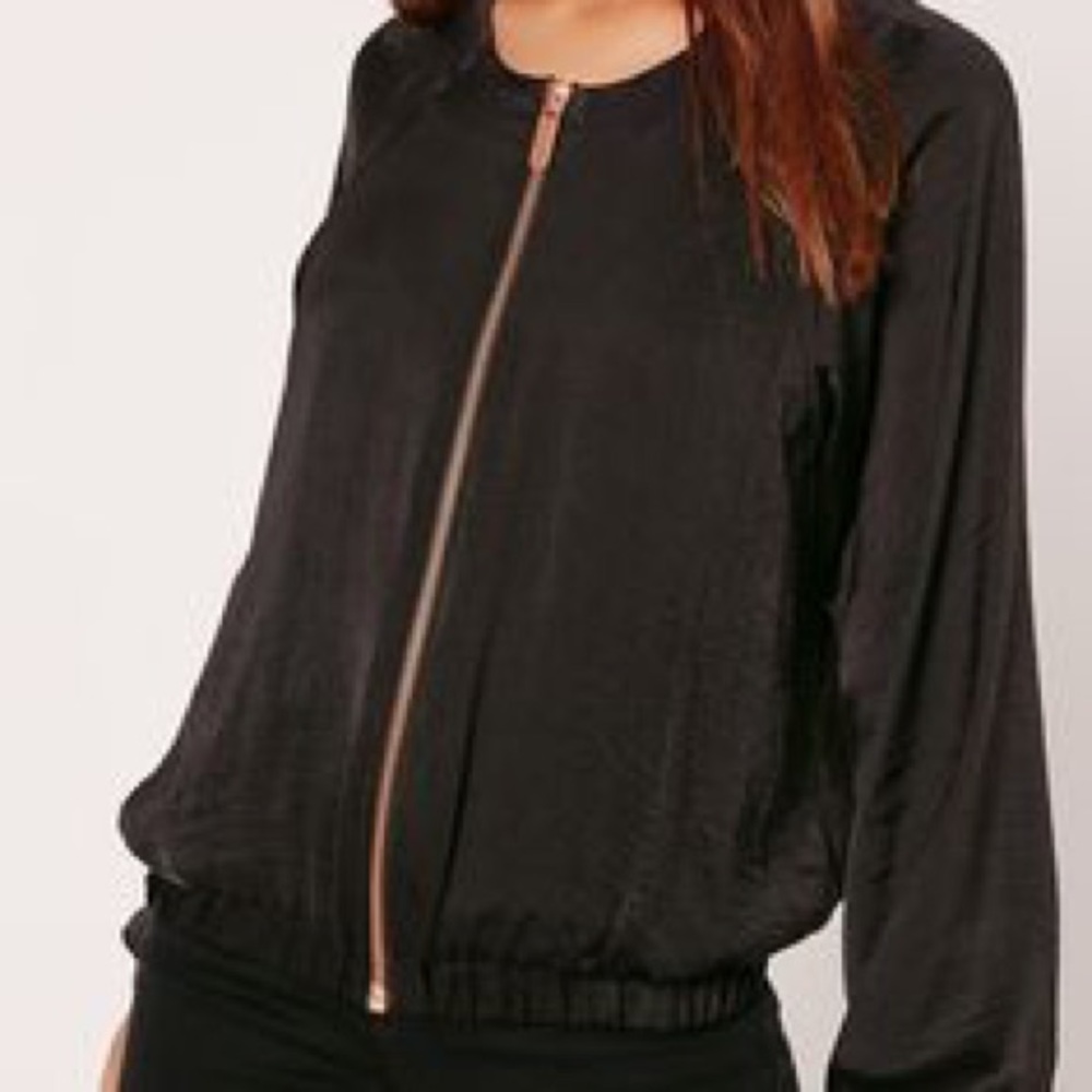 Black w/ Rose Gold Zipper Jacket