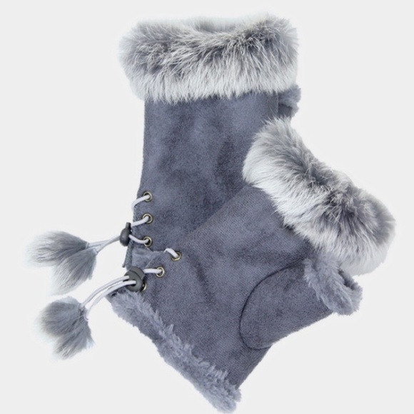 ποΈ GRAY FINGERLESS GLOVES ποΈ - Picture 2 of 2