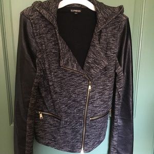 Fabric & Faux Leather Jacket