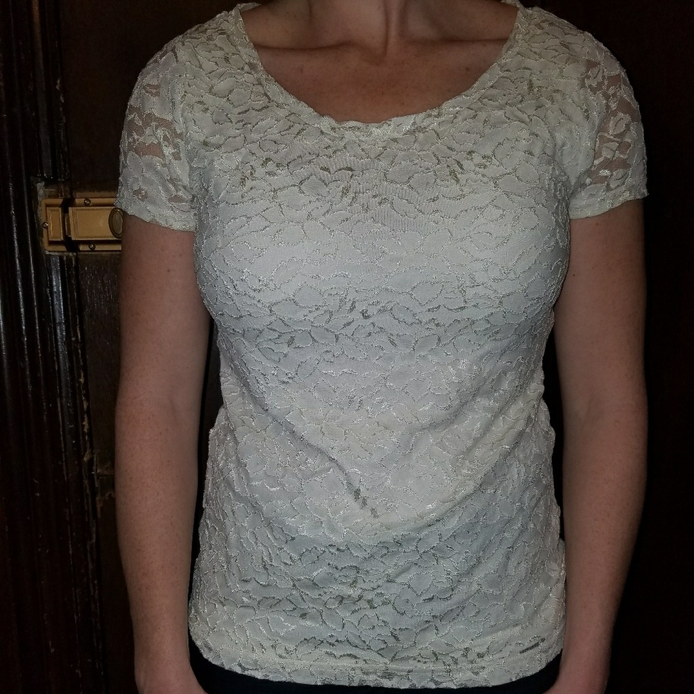 Banana Republic white lace top
