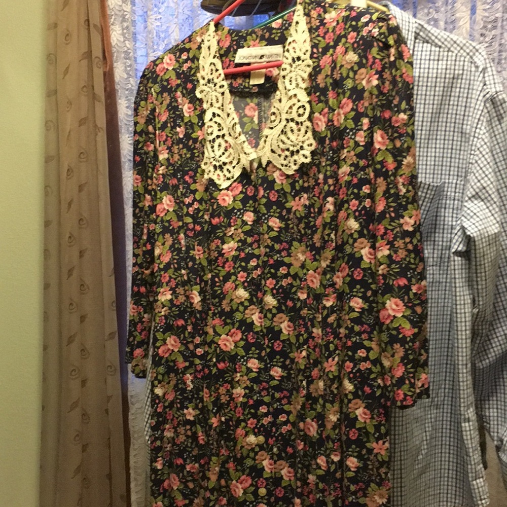 Vintage Floral print long dress