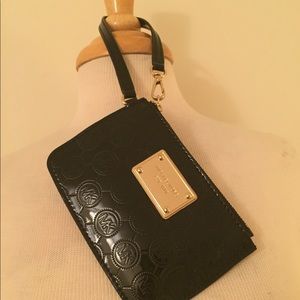 Michael Kors black leather wristlet