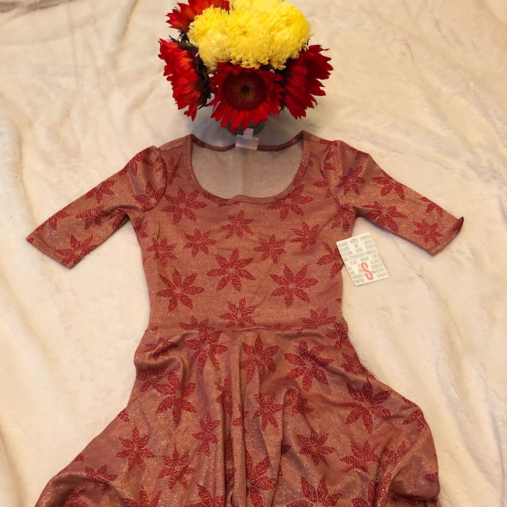 NWT Poinsettia Lularoe Nicole dress