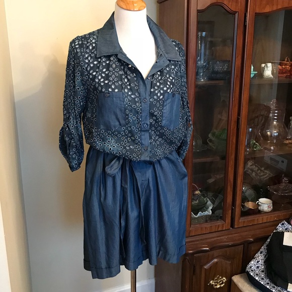 WD.NY Pants - 💥1 LEFT💥 WD.NY chambray eyelet romper