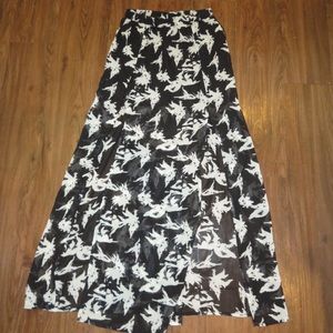 Maxi skirt with slits and short slip - medium