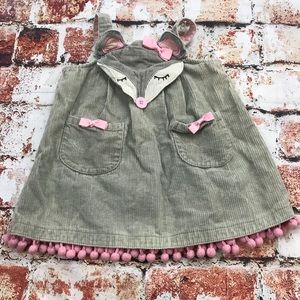 Mudpie mouse jumper corduroy Pom poms