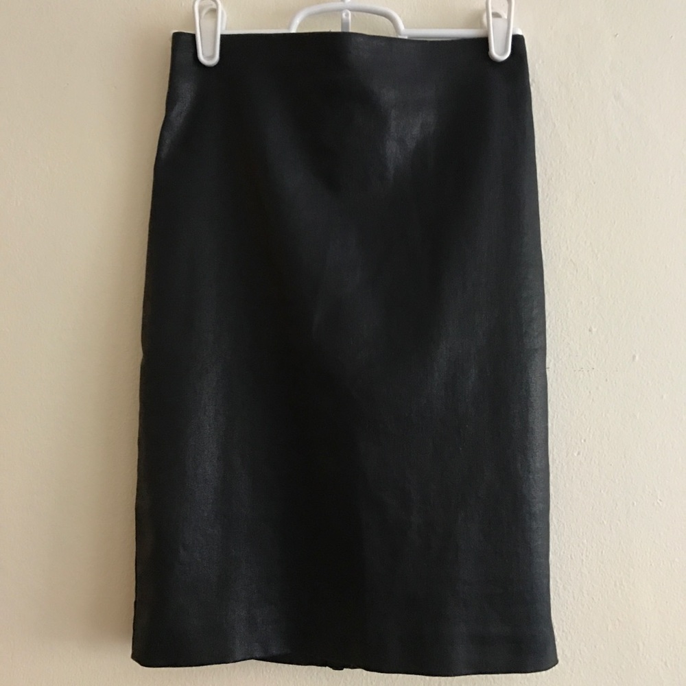 All Saints waxed leather skirt