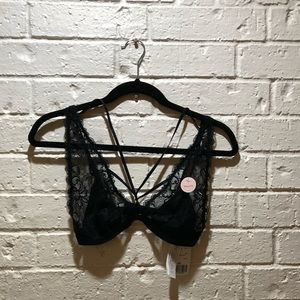 NWT Black Lace Strappy Bralette