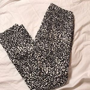 Ann Taylor black and white leopard pants