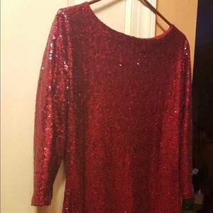 Cranberry colored Sequins Party Dress
