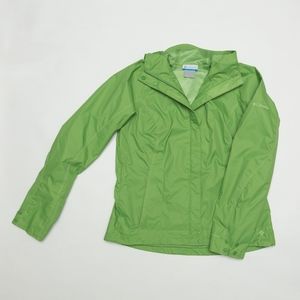 Columbia Green Windbreaker Rain Coat Size Large