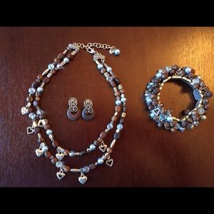 Brighton Necklace, Bracelet, Earrings Matching Set