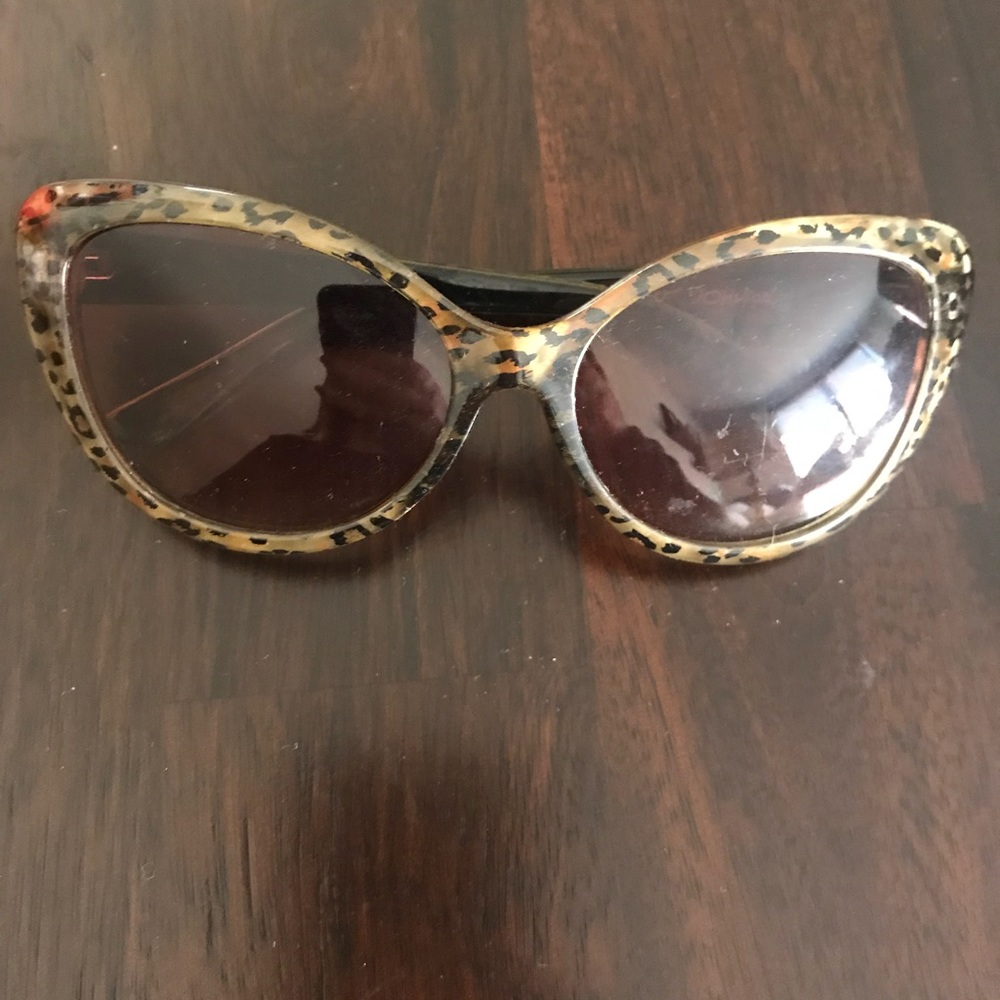 Betsy Johnson Leopard Cateye Sunglasses