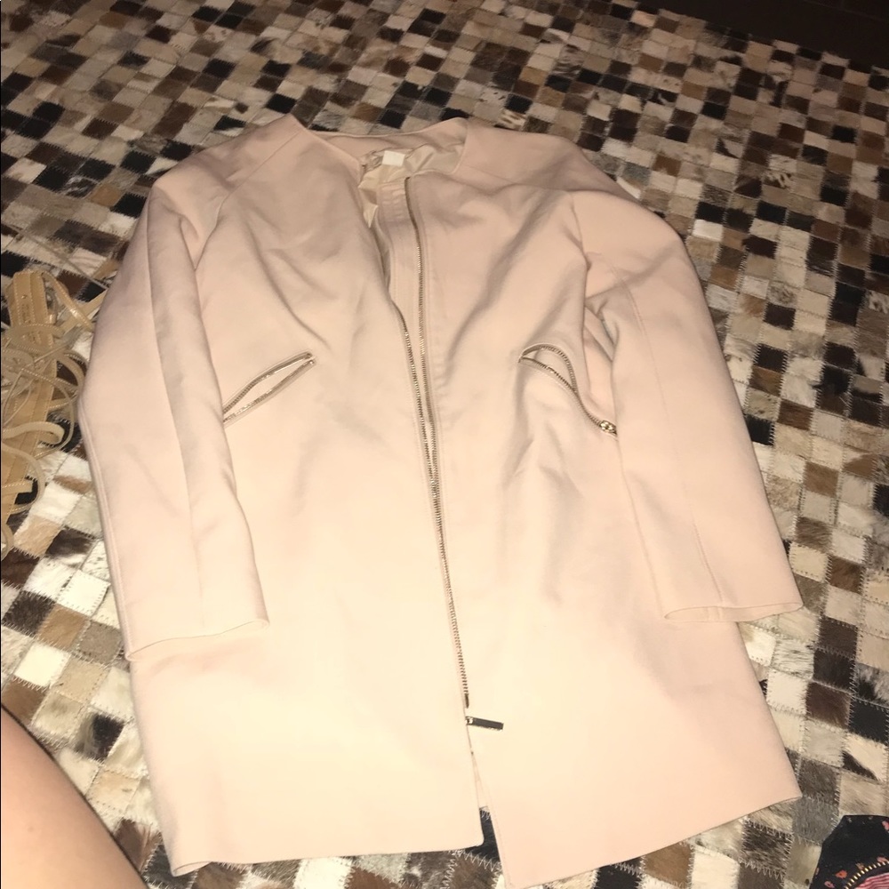 pale pink over coat
