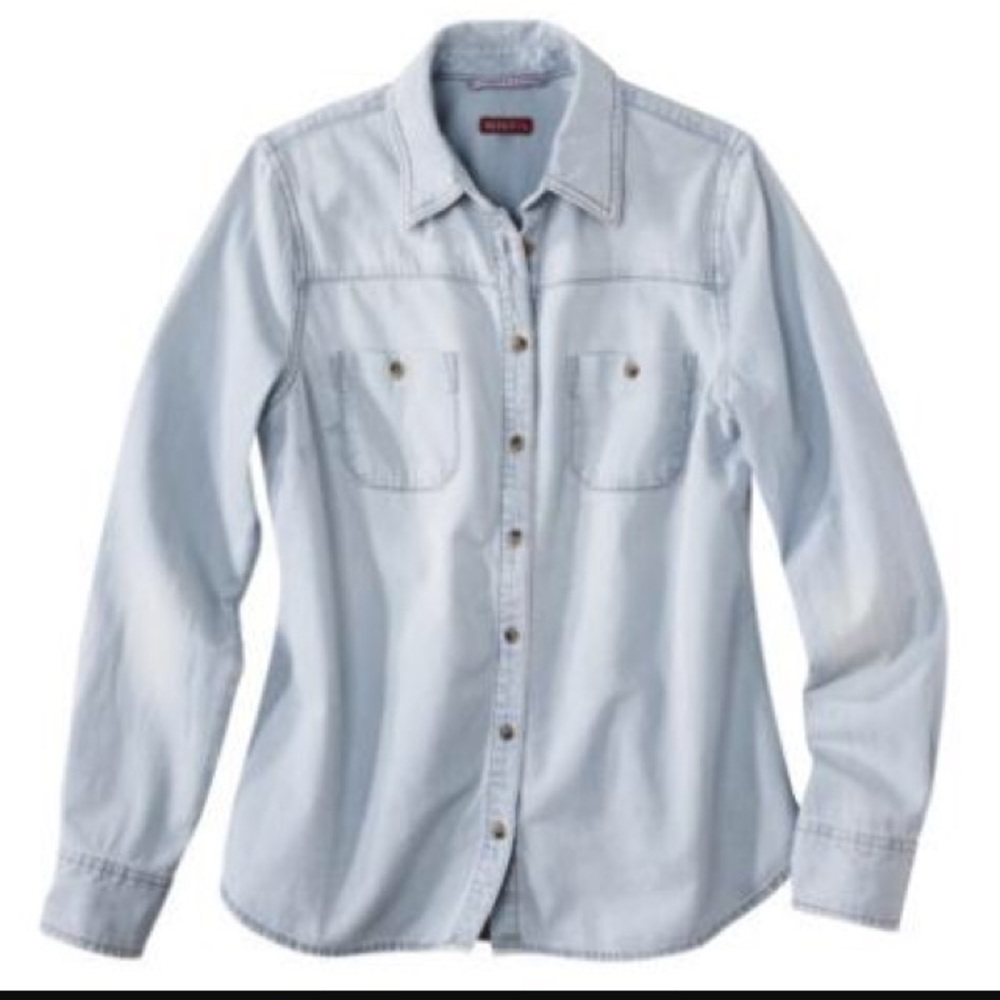 Merona Light Demin Button up Top XXL