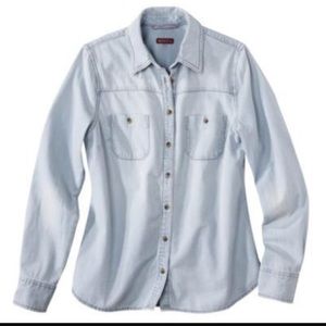 Merona Light Demin Button up Top XXL