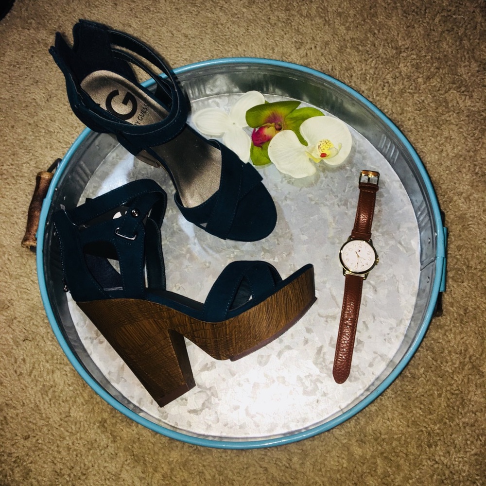 New! Sapphire Platform Sandals-G by Guess