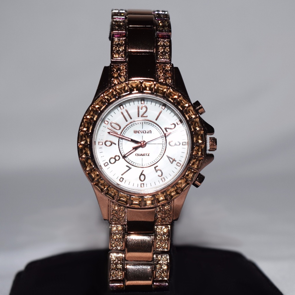 Women's Chocolate CZ Studded Watch
