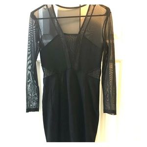 Black stretchy mesh dress