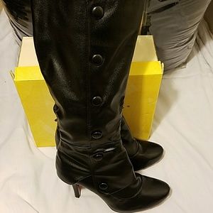 Gomax Black Button Military Steampunk Boots