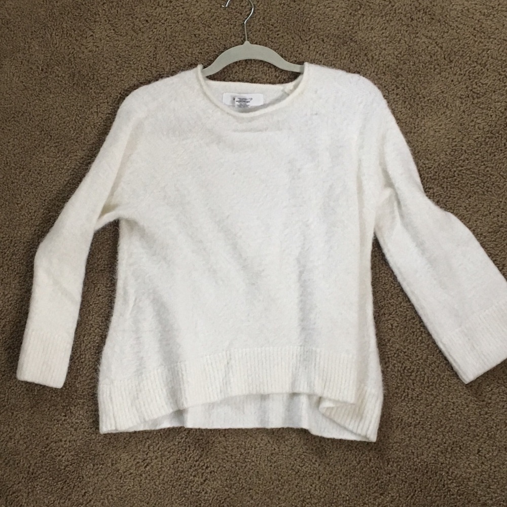 Workshop Republic Clothing Fuzzy White Sweater