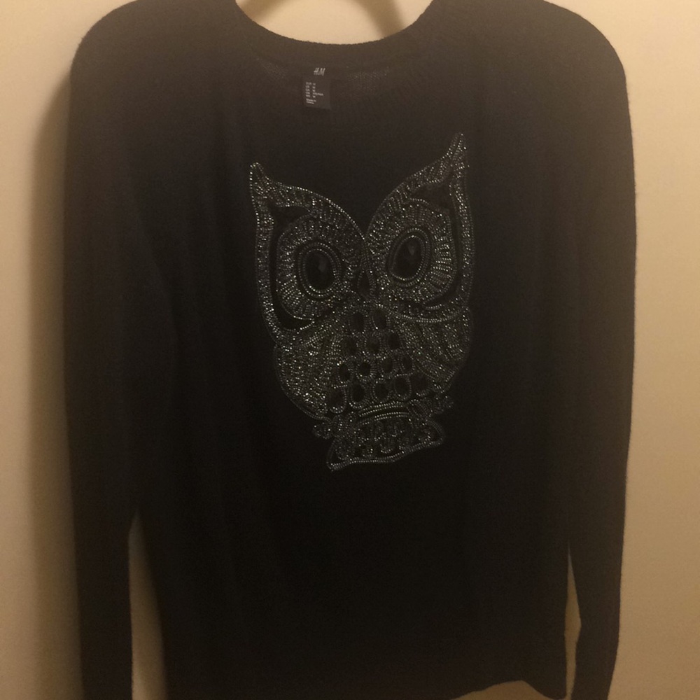 Black owl sweater H&M size M