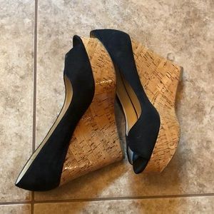 Black Peep toe Wedges